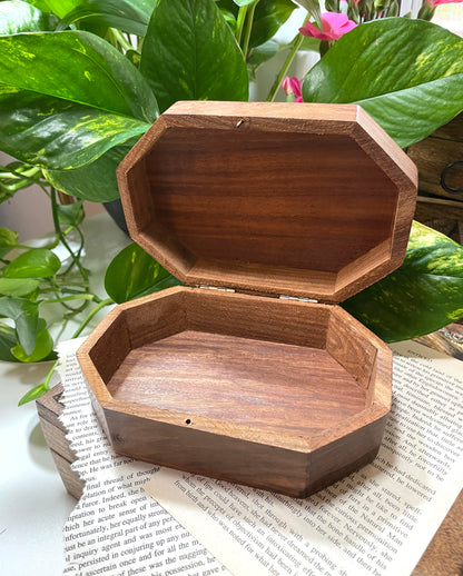 Pentacle Carved Wooden Box