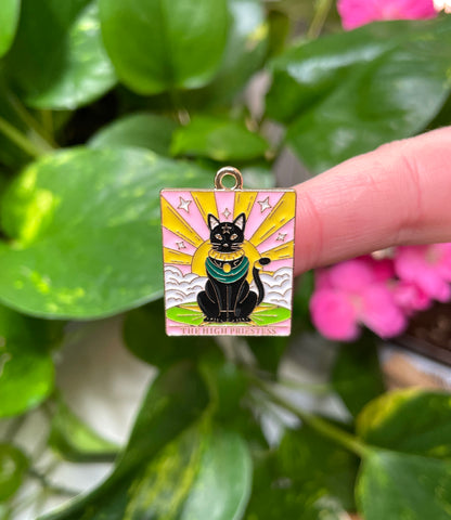 Pink Tarot Cat Charm