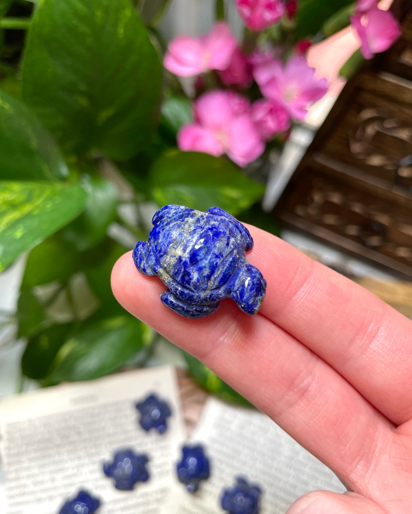 Lapis Lazuli Mini Turtle Carving