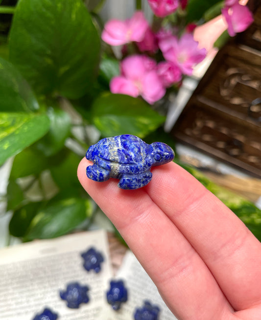 Lapis Lazuli Mini Turtle Carving