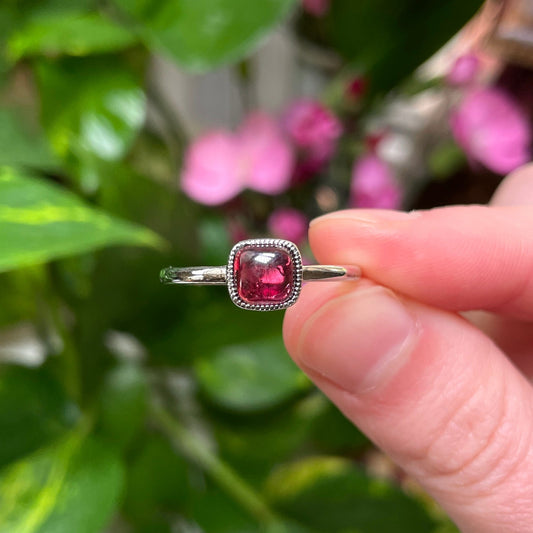 Garnet Square Ring