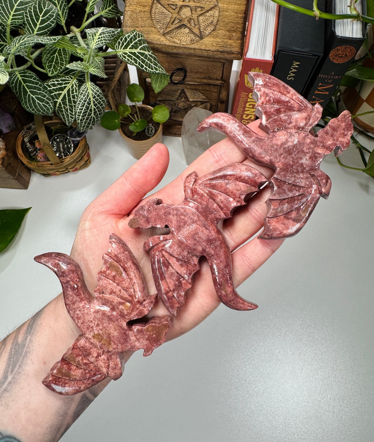 Red Jasper Dragon (Hand Carved)