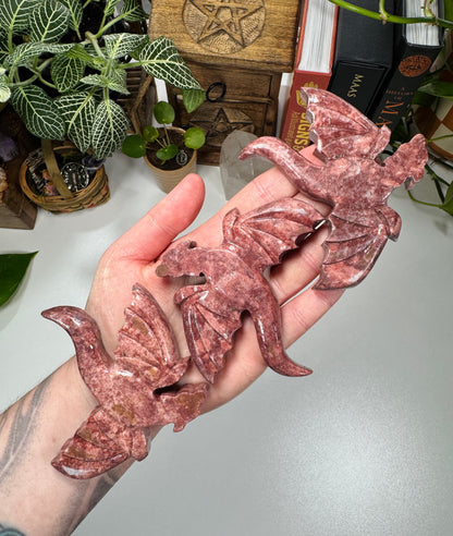 Red Jasper Dragon (Hand Carved)