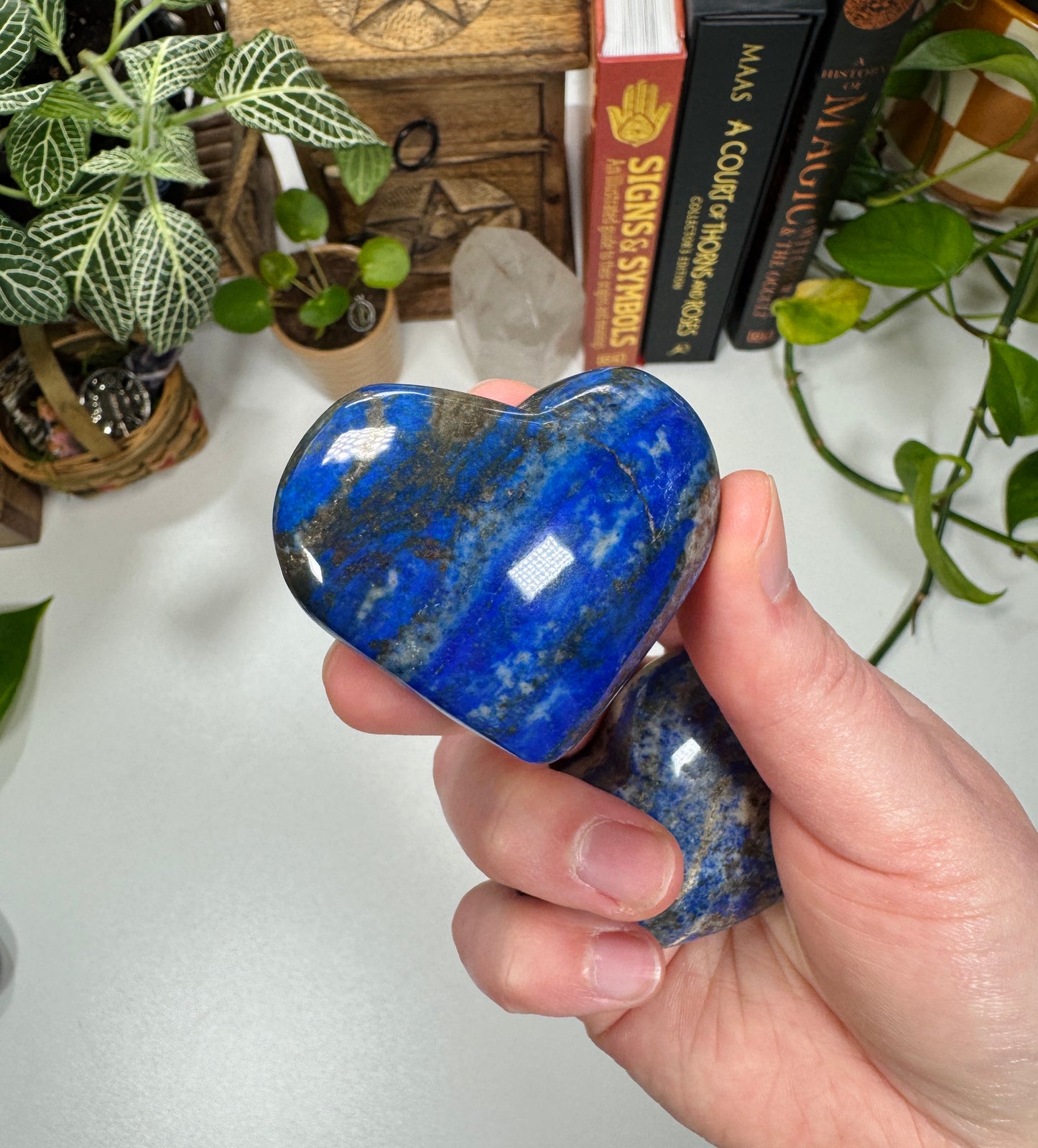 Lapis Lazuli Heart Carving