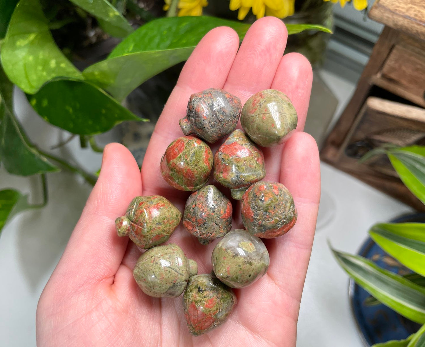 Unakite Acorn Mini Carving