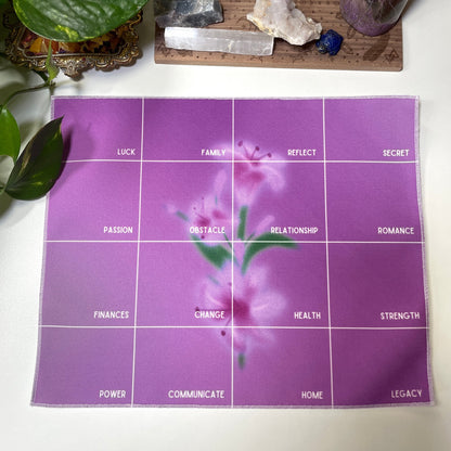 Purple Grid Flower Casting Cloth