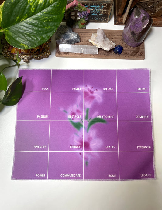 Purple Grid Flower Casting Cloth