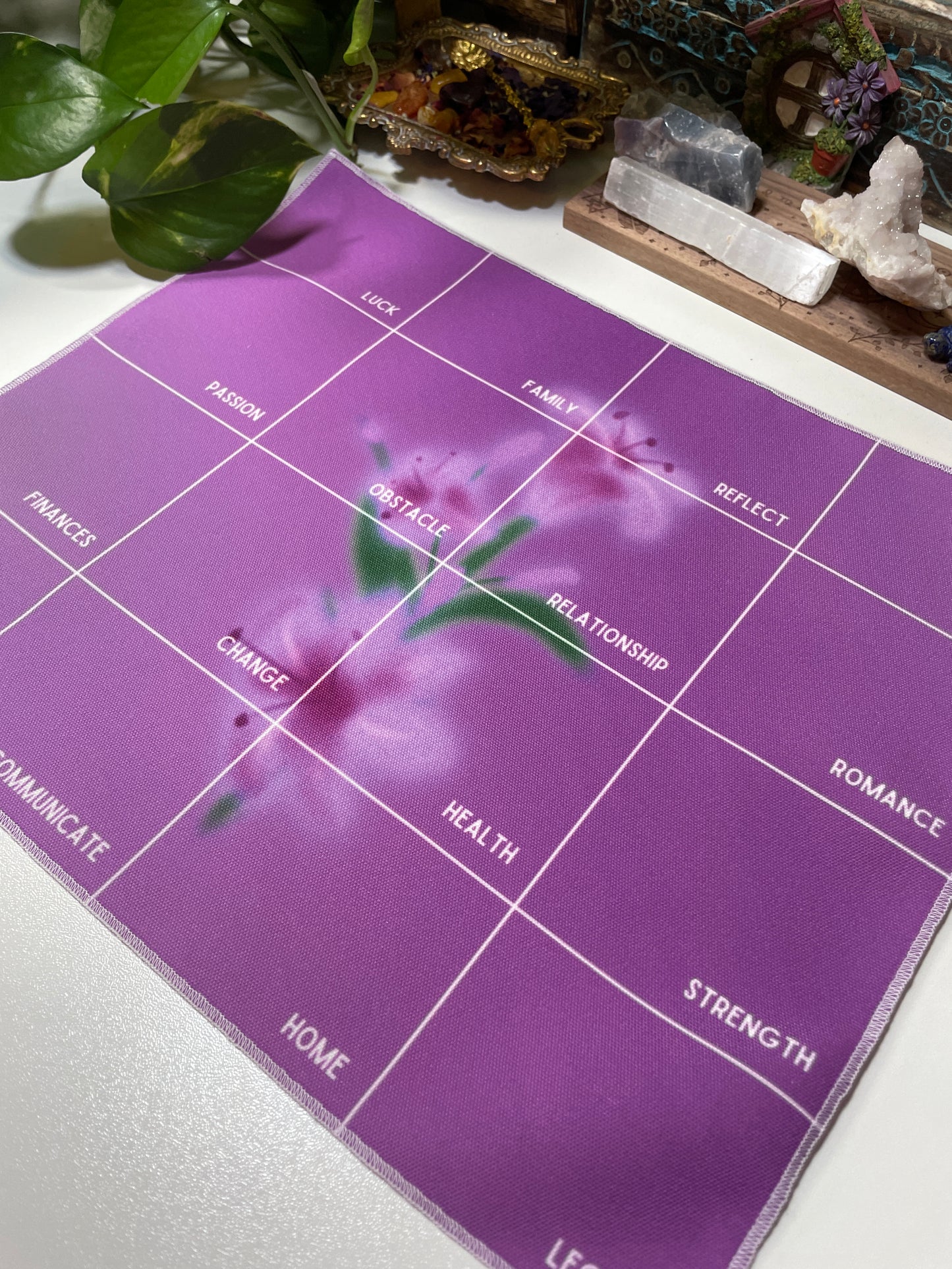 Purple Grid Flower Casting Cloth