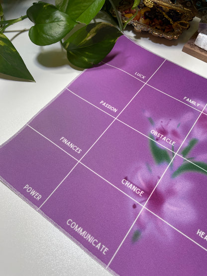 Purple Grid Flower Casting Cloth