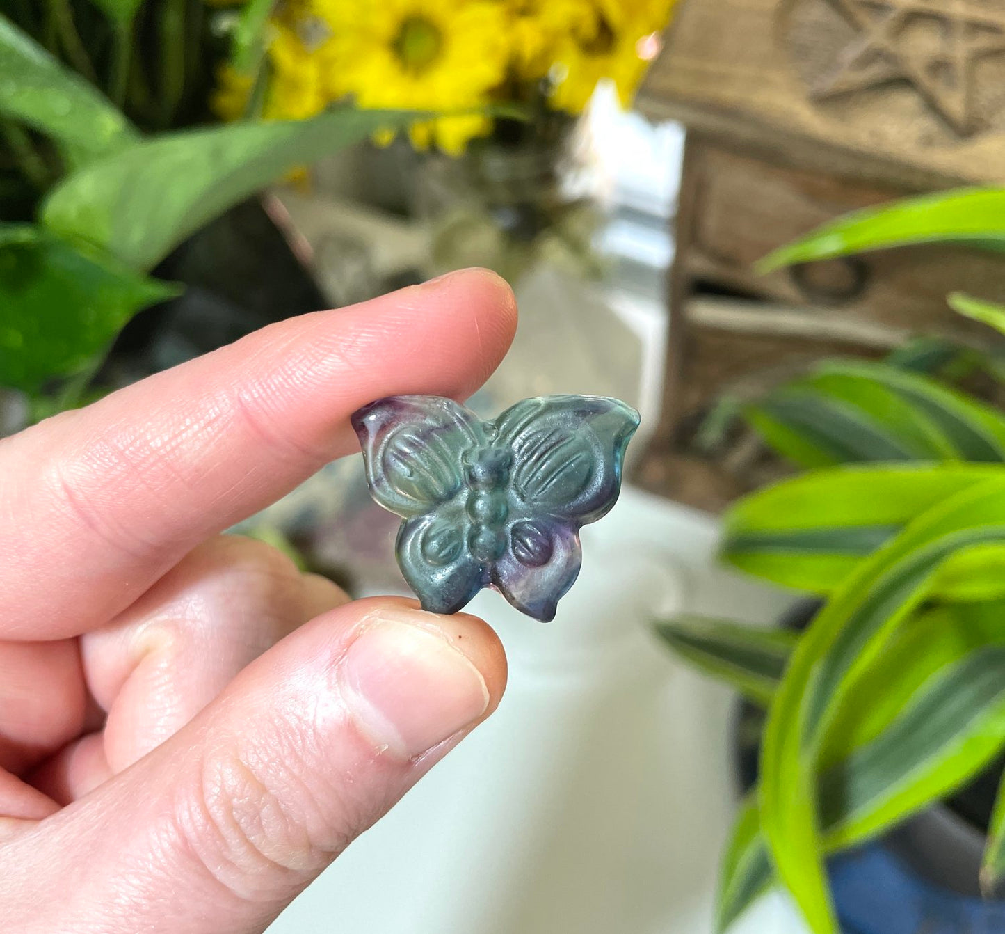 Fluorite Butterfly Mini Carving