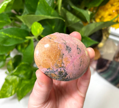 Rhodonite Palm Stone