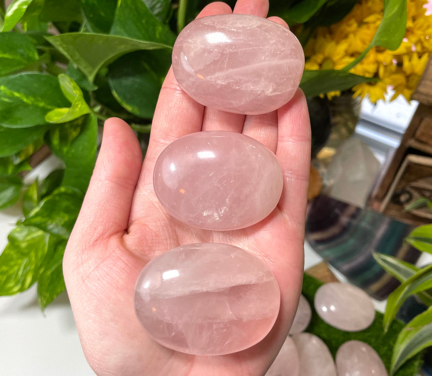 Rose Quartz Small Palm Stone