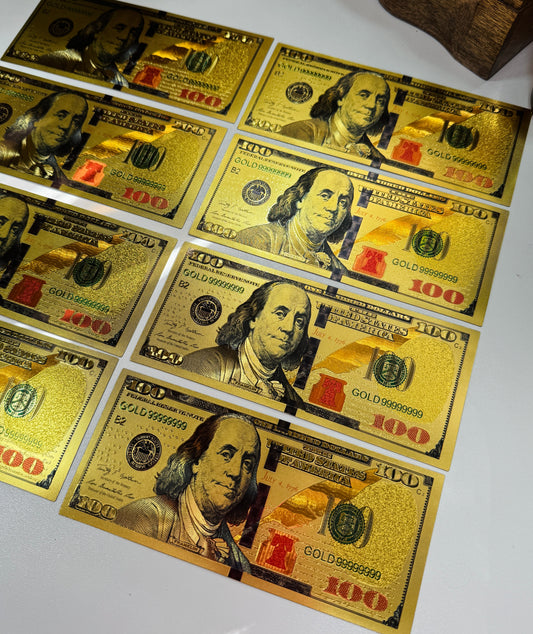 Gold $100 Bill for Manifesting