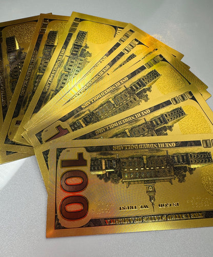 Gold $100 Bill for Manifesting