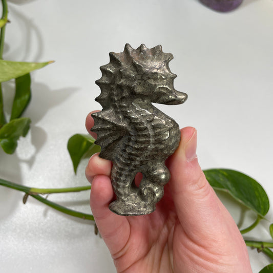 Pyrite Seahorse Carving