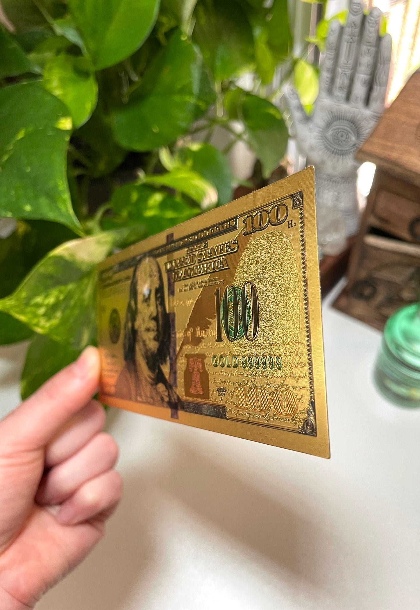 Gold $100 Bill for Manifesting