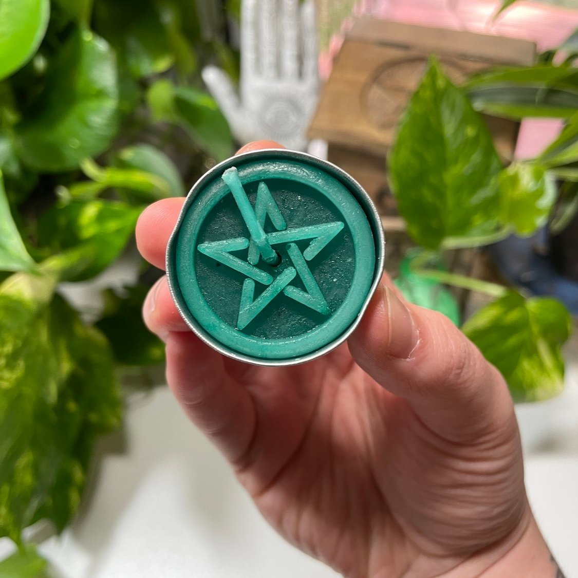 Green Pentacle Candle