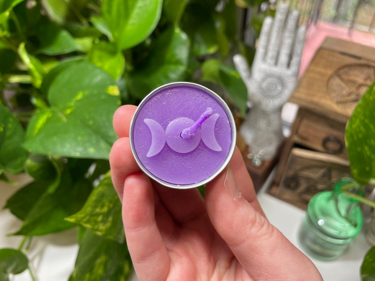 Purple Triple Goddess Candle