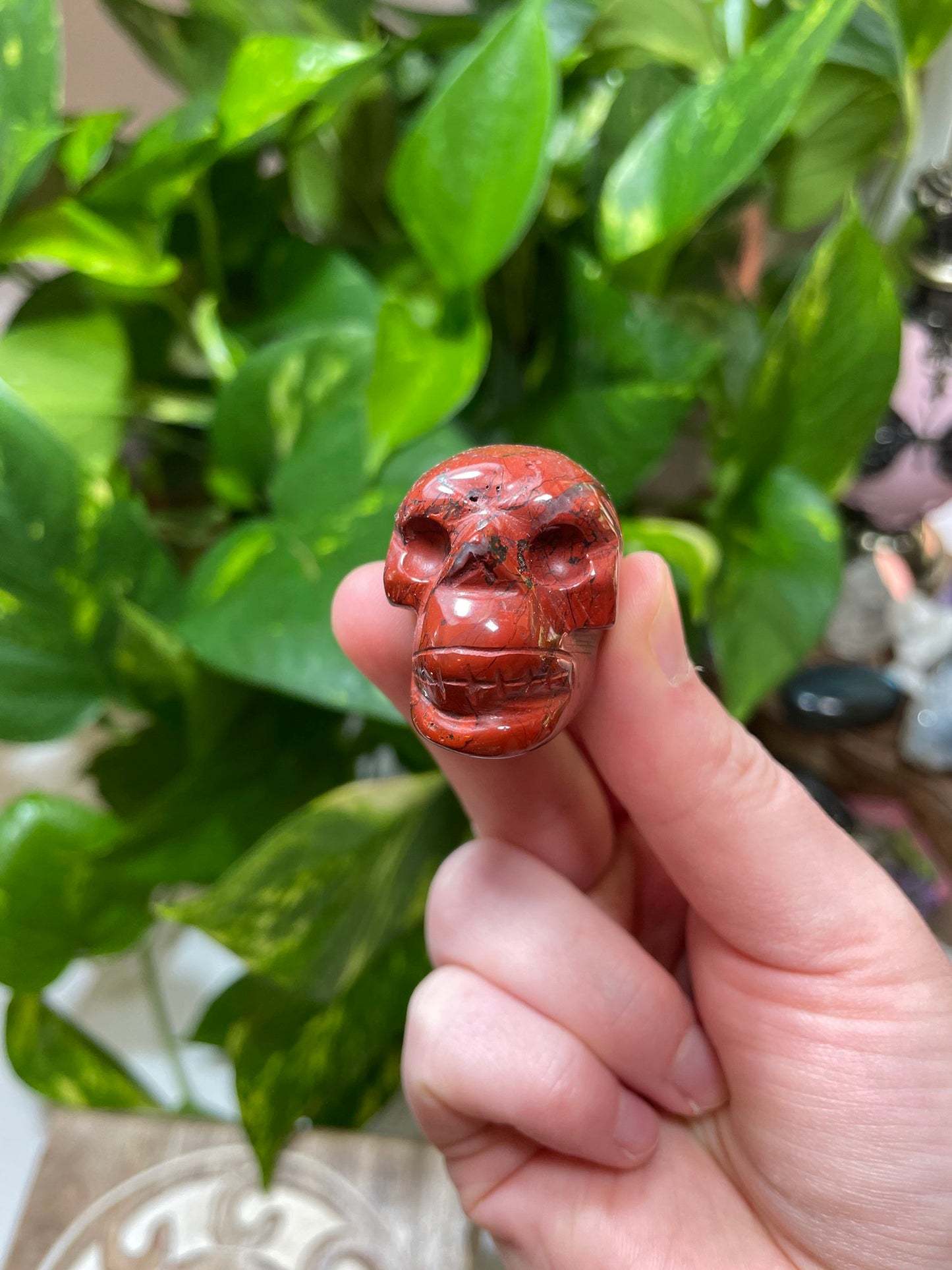 Red Jasper Skull