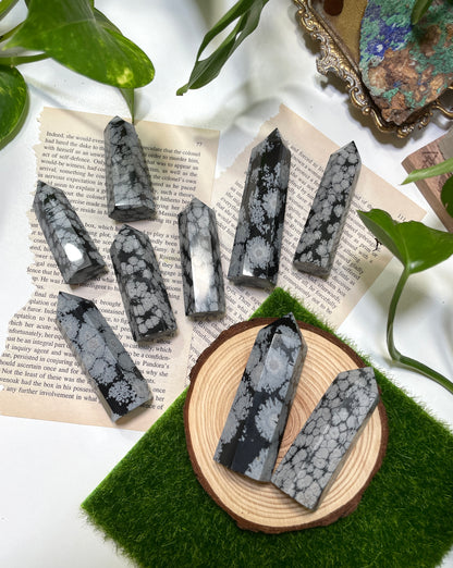 Snowflake Obsidian Point