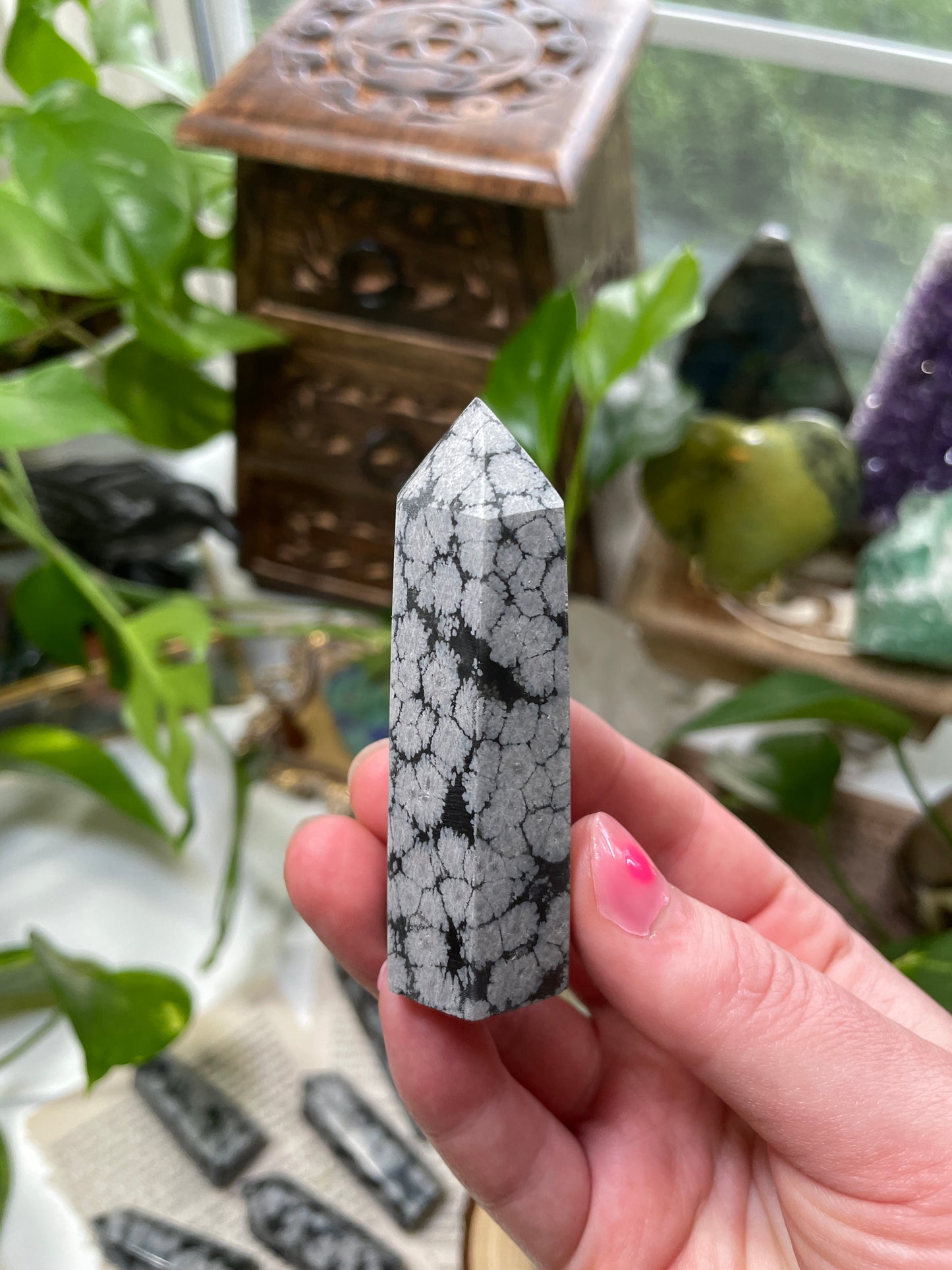 Snowflake Obsidian Point