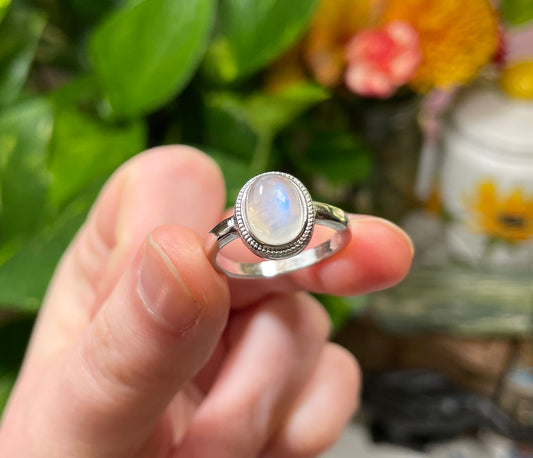 Rainbow Moonstone Ring