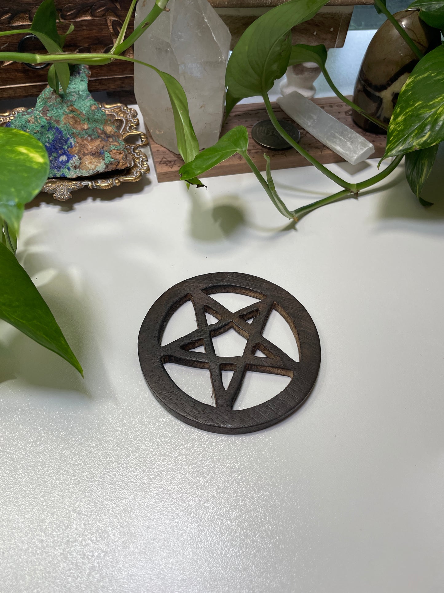 Pentacle Wooden Altar Tile