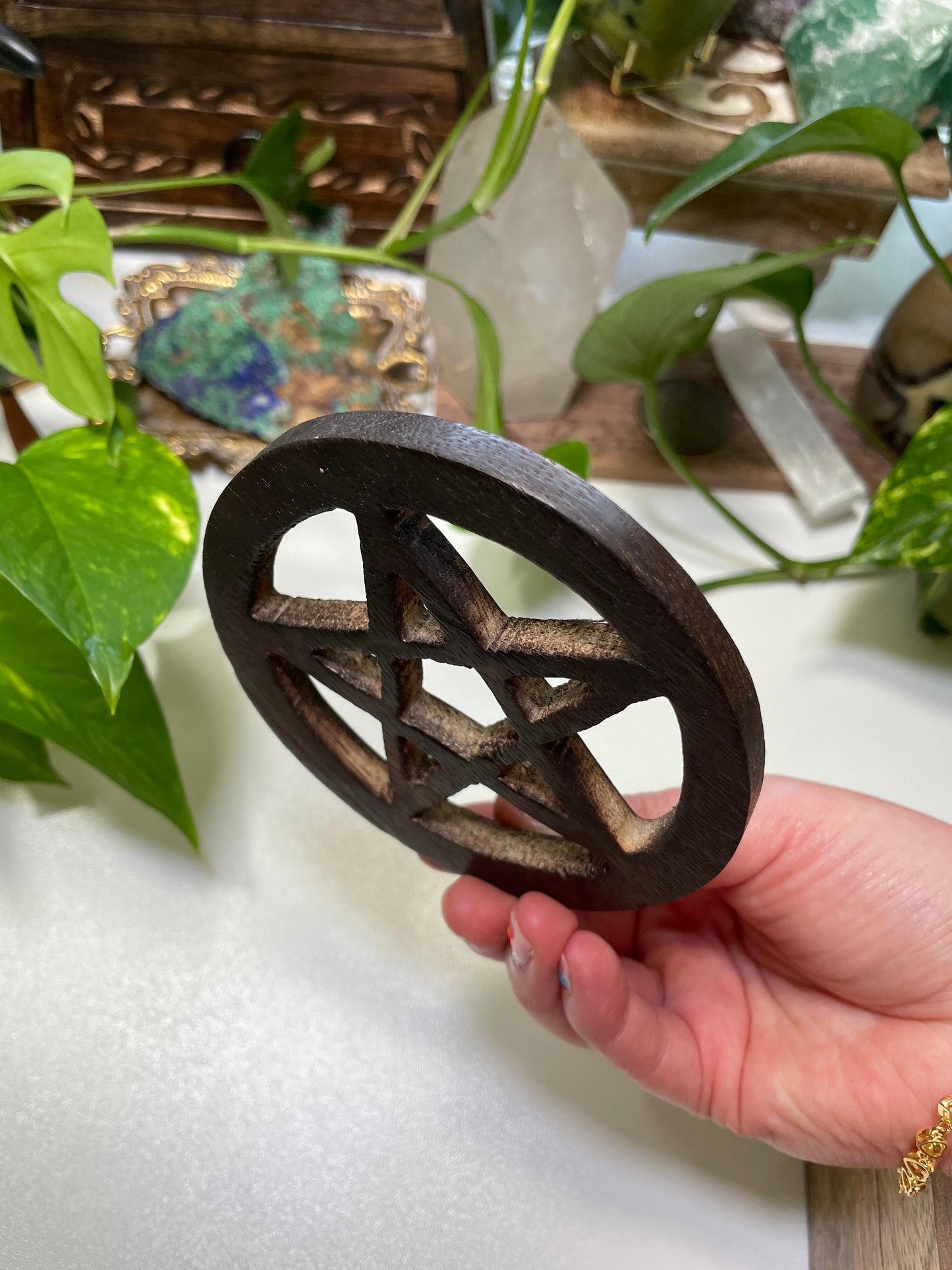 Pentacle Wooden Altar Tile