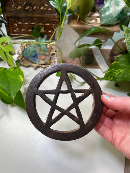 Pentacle Wooden Altar Tile