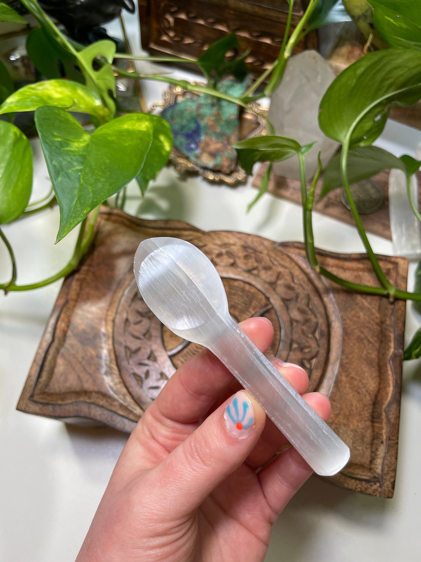 Satin Spar Altar Spoon