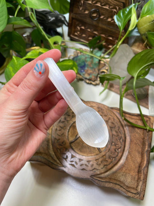 Satin Spar Altar Spoon