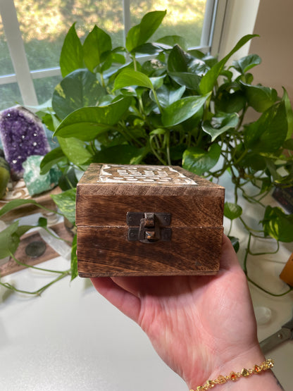 Owl Carved Wooden Box