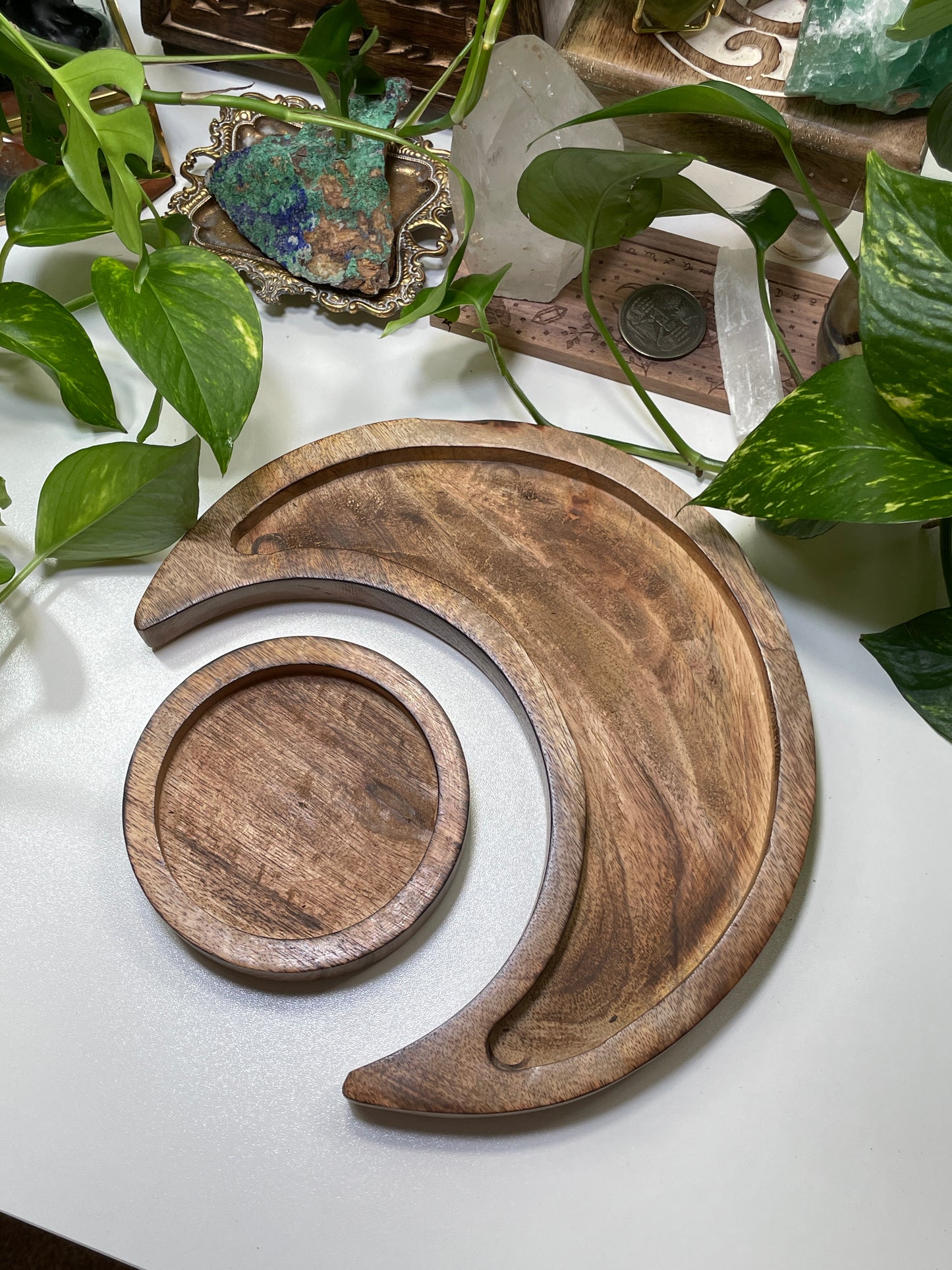 Wooden Crescent Moon Trays