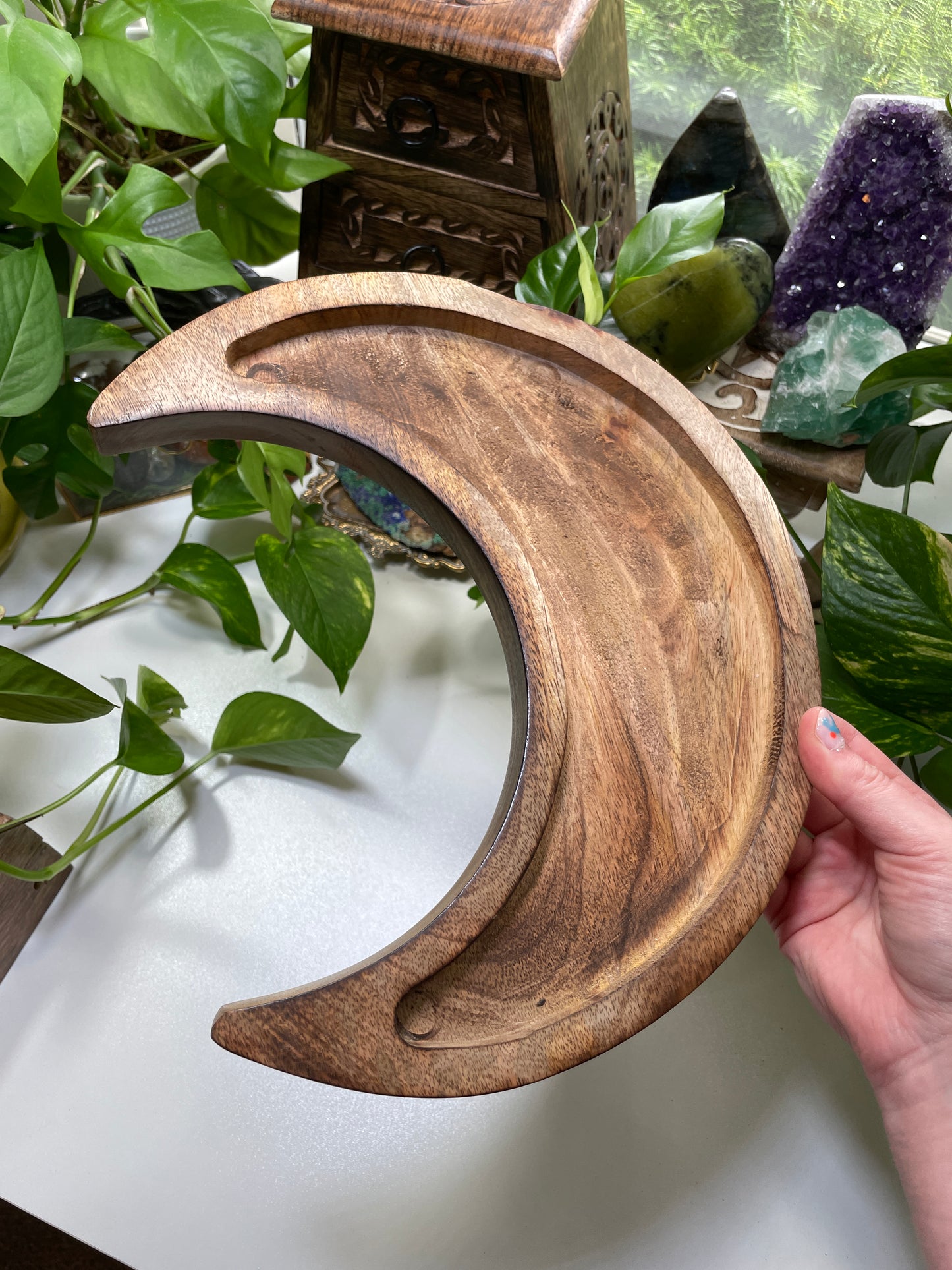 Wooden Crescent Moon Trays