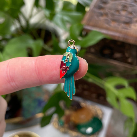 Teal Parrot Charm