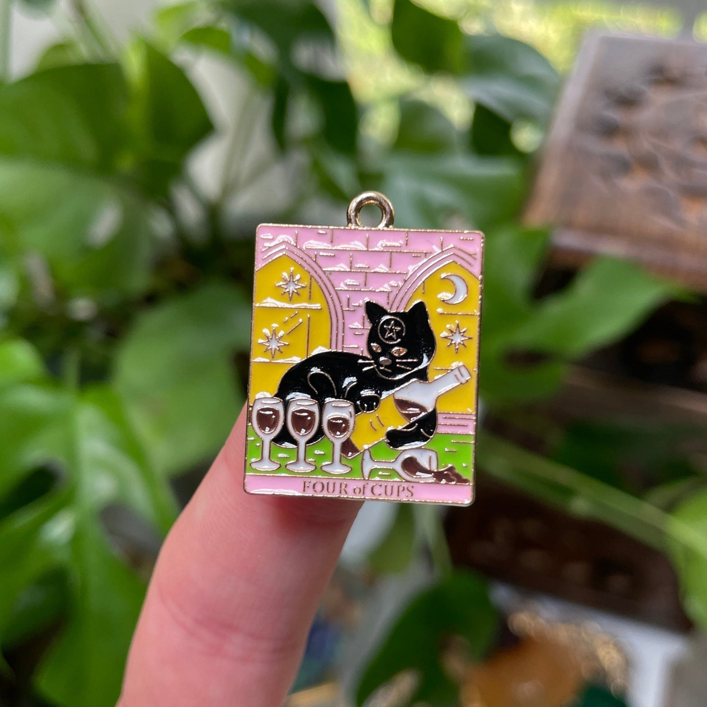 Pink Tarot Cat Charm