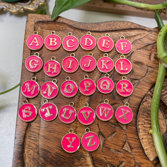 26 Pack of Enamel Letters A-Z (Pink)