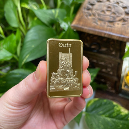 Norse Odin All-Father Gold Bar