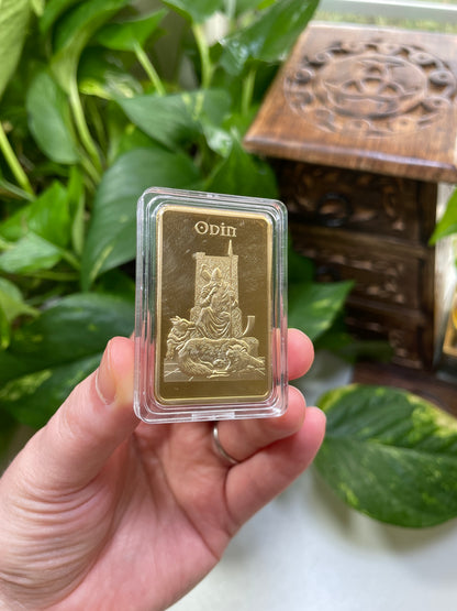 Norse Odin All-Father Gold Bar