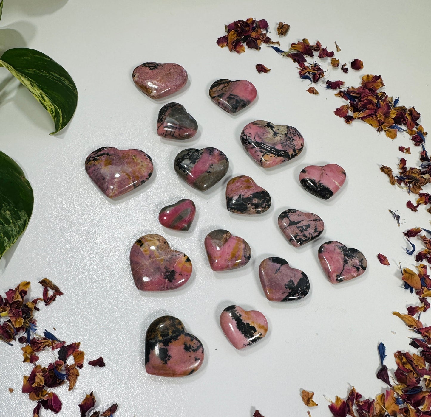 Rhodonite Heart Crystal Carving
