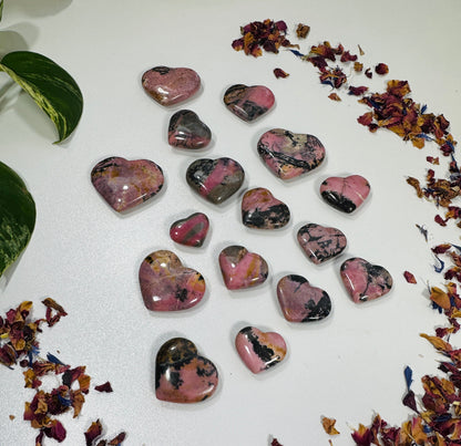 Rhodonite Heart Crystal Carving