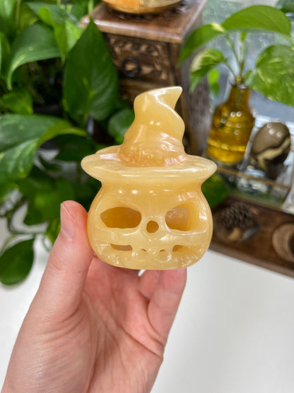 Yellow Calcite Halloween Pumpkin