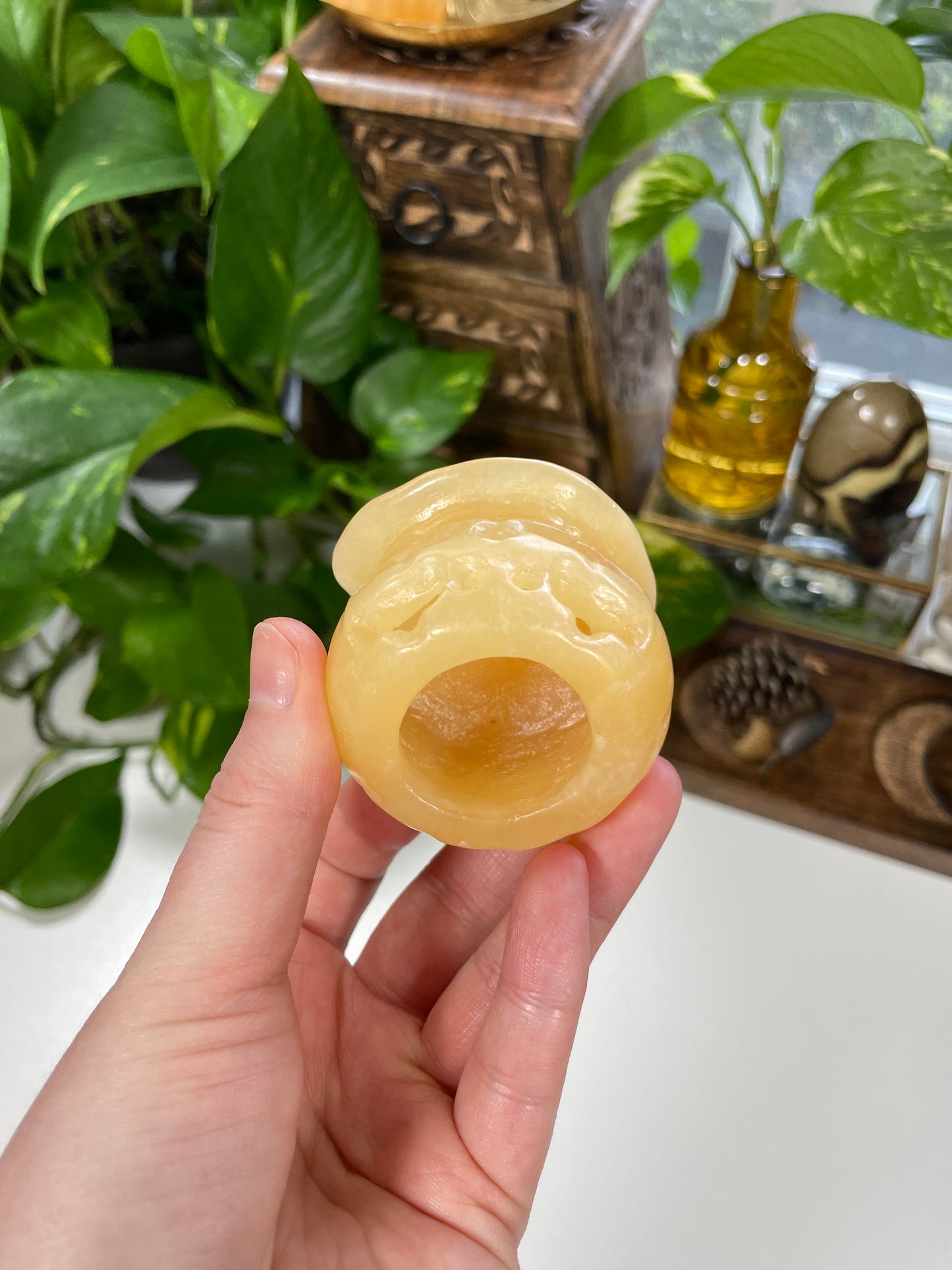 Yellow Calcite Halloween Pumpkin