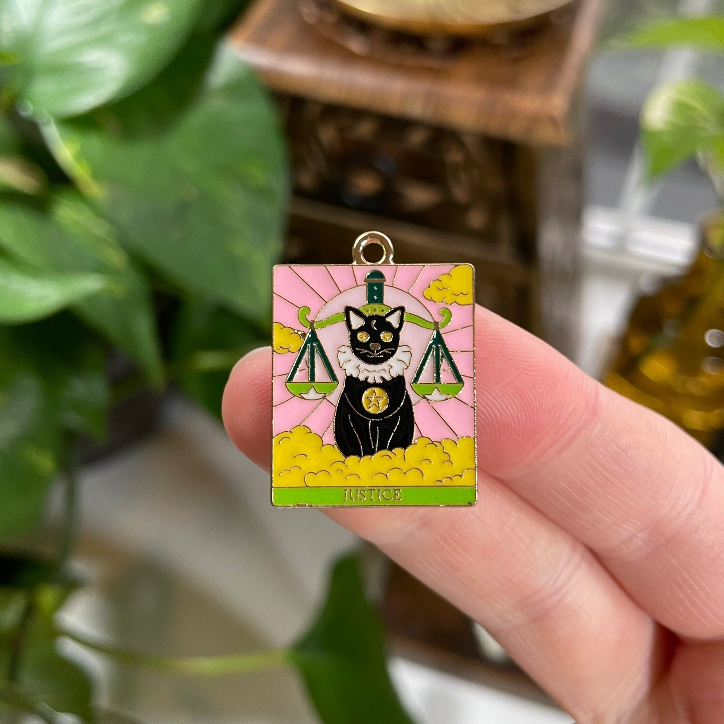 Pink Tarot Cat Charm