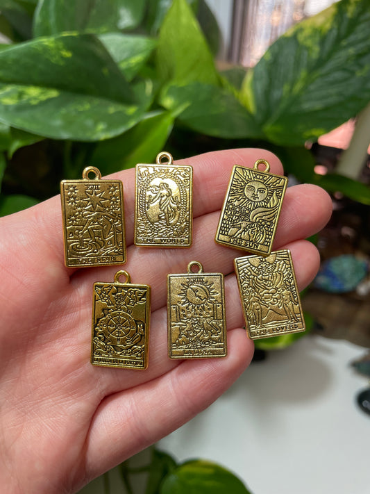 Tarot Card Gold Charm