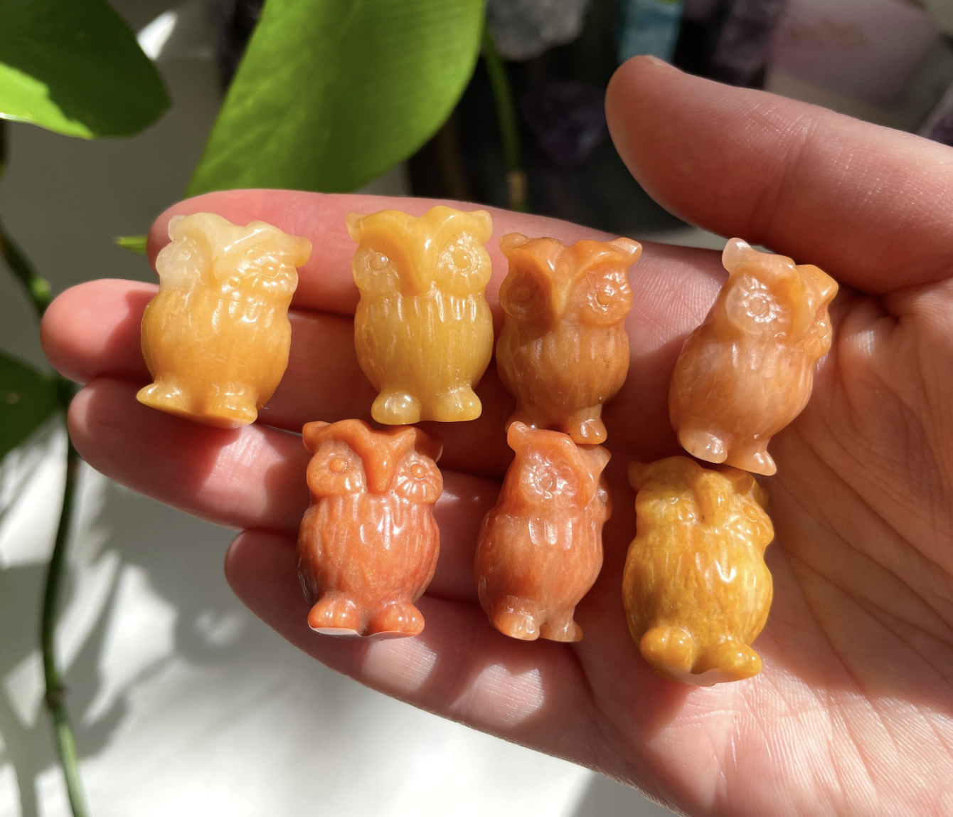 Yellow Agate Mini Owl