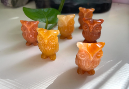 Yellow Agate Mini Owl