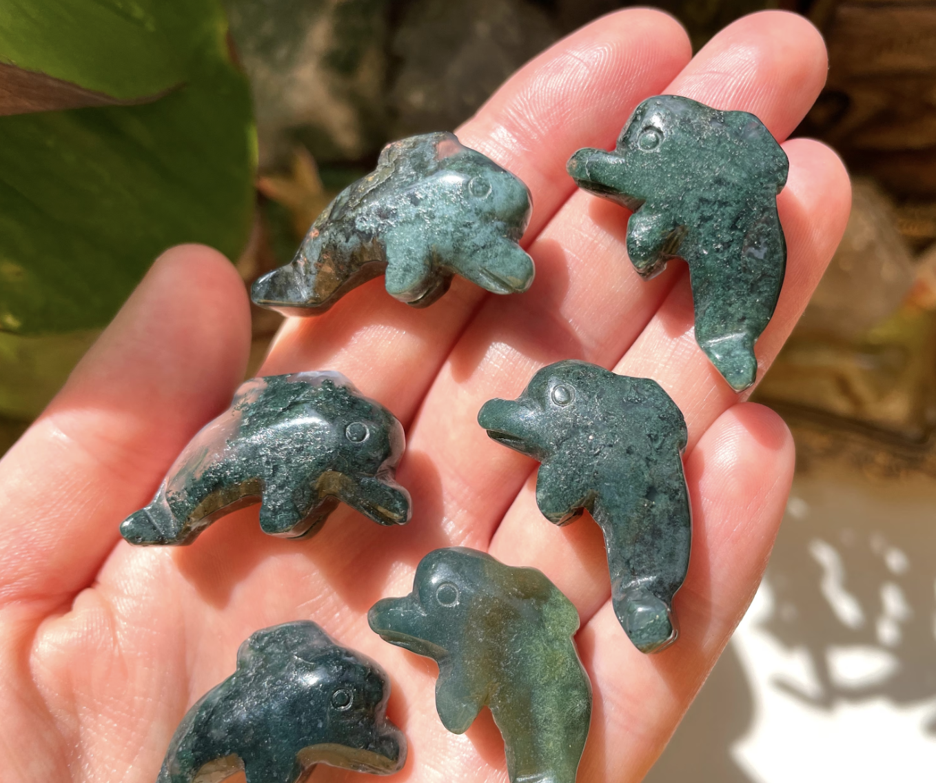 Moss Agate Dolphin