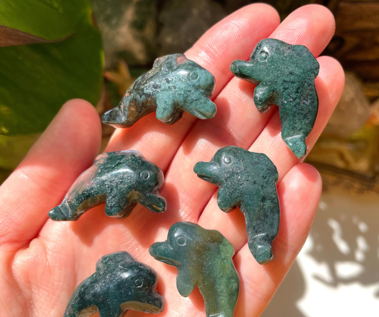 Moss Agate Dolphin