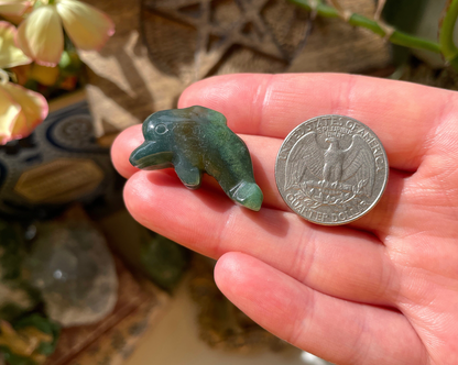 Moss Agate Dolphin